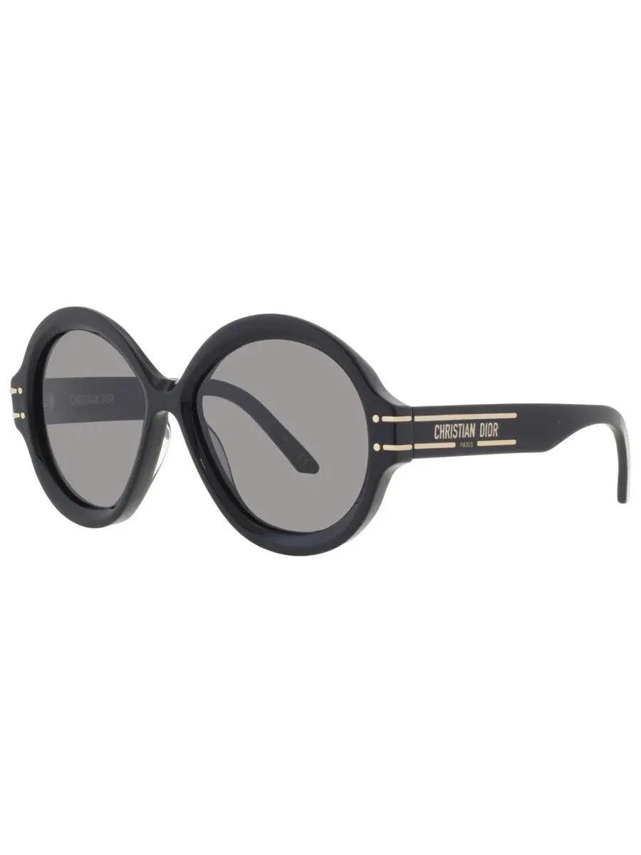 Женские солнцезащитные очки Dior Grey Round CD40048U 01A 57 — изображение 2 из 4, черный