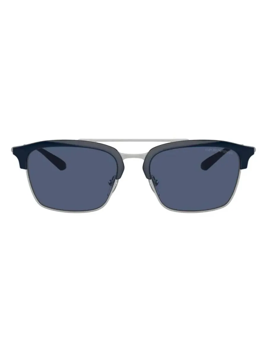 Мужские солнцезащитные очки Emporio Armani Dark Blue Square EA4228 304580 55 — серебристый