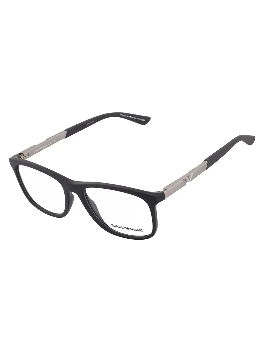 Мужские очки Emporio Armani Demo Square EA3247 6186 55 — изображение 3 из 4, темный коричневый