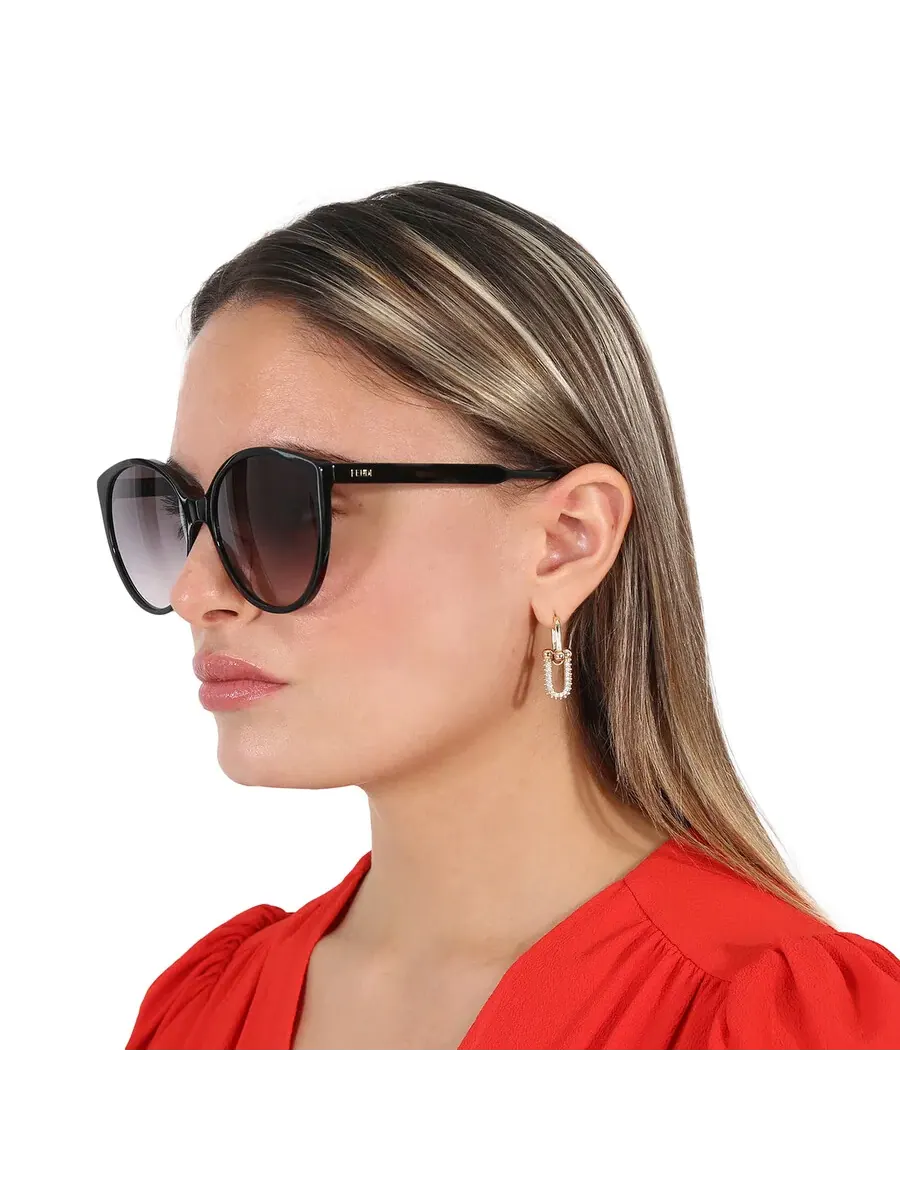 Женские солнцезащитные очки Fendi Gradient Smoke Cat Eye FE40029U 01B 59 — изображение 2 из 4, черный