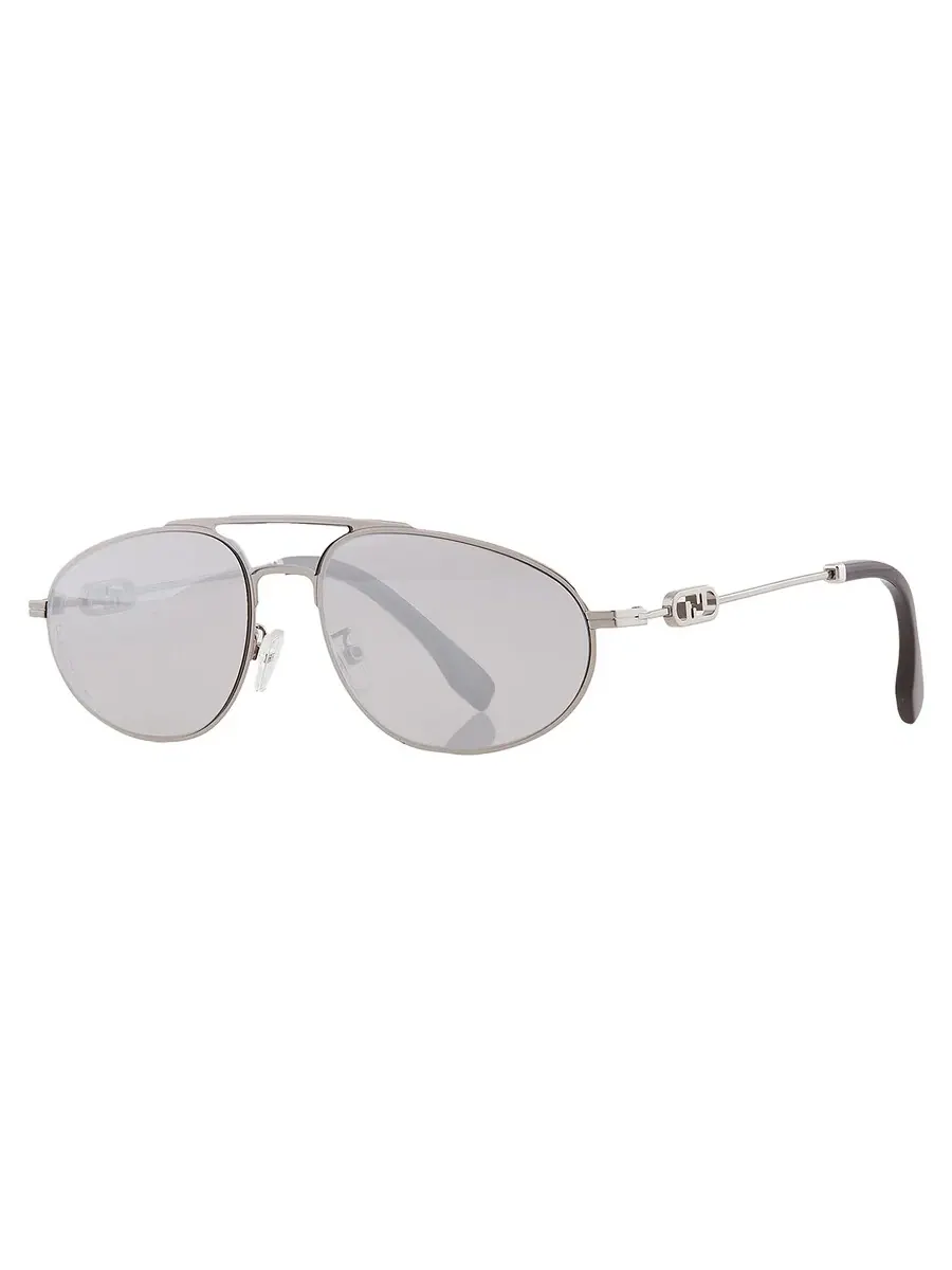 Мужские солнцезащитные очки Fendi Smoke Mirror Pilot FE40072U 14C 57 — изображение 3 из 5, синий