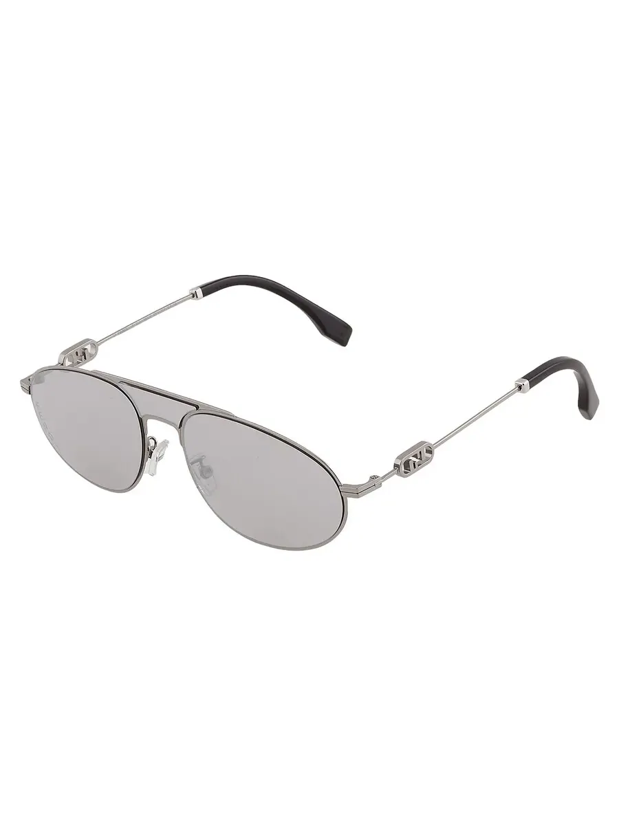 Мужские солнцезащитные очки Fendi Smoke Mirror Pilot FE40072U 14C 57 — изображение 4 из 5, синий