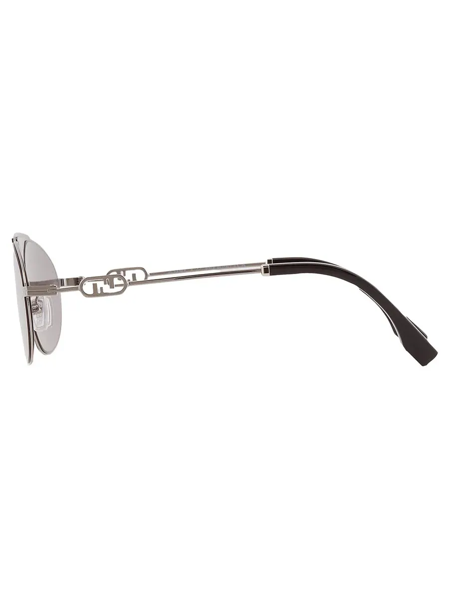 Мужские солнцезащитные очки Fendi Smoke Mirror Pilot FE40072U 14C 57 — изображение 5 из 5, синий