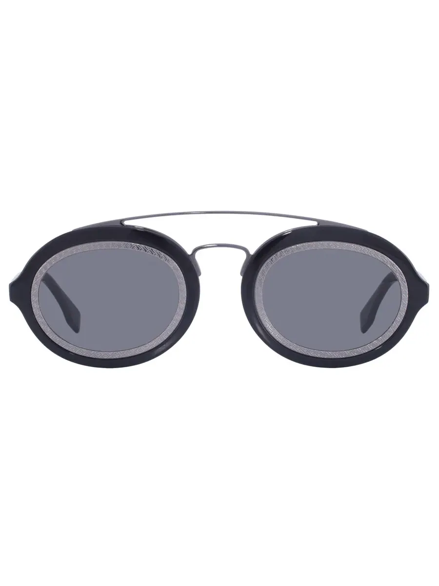 Мужские солнцезащитные очки Fendi Smoke Oval FE40094I 01A 52 — изображение 1 из 4, черный