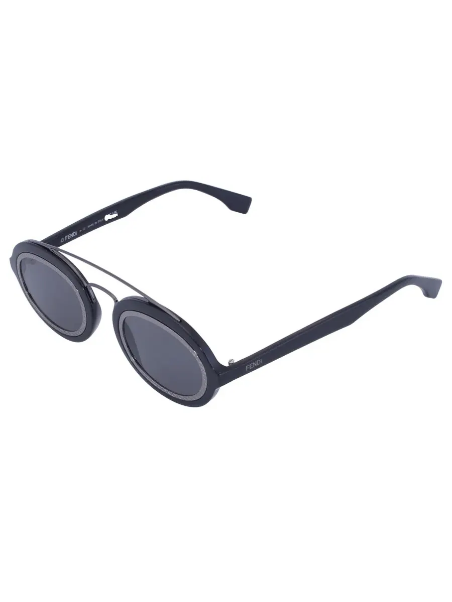 Мужские солнцезащитные очки Fendi Smoke Oval FE40094I 01A 52 — изображение 3 из 4, черный