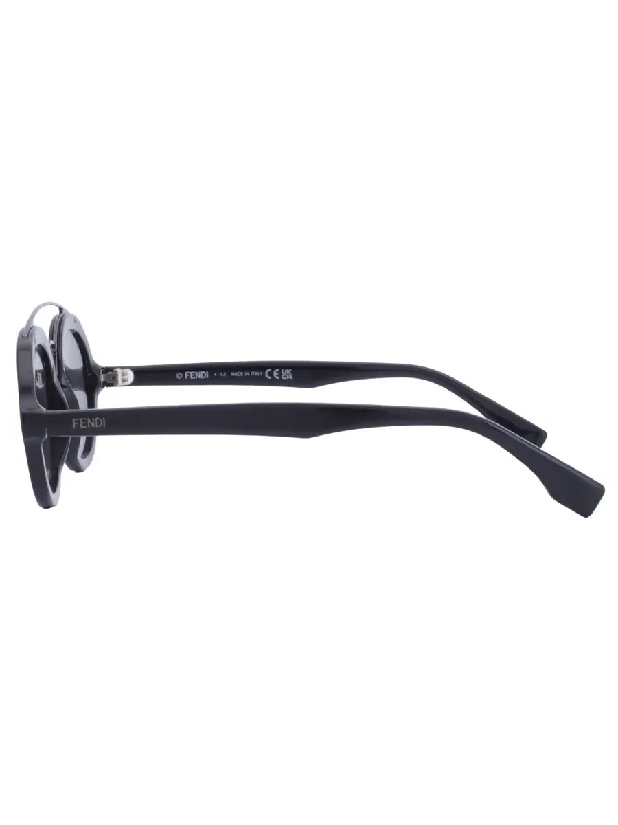 Мужские солнцезащитные очки Fendi Smoke Oval FE40094I 01A 52 — изображение 4 из 4, черный