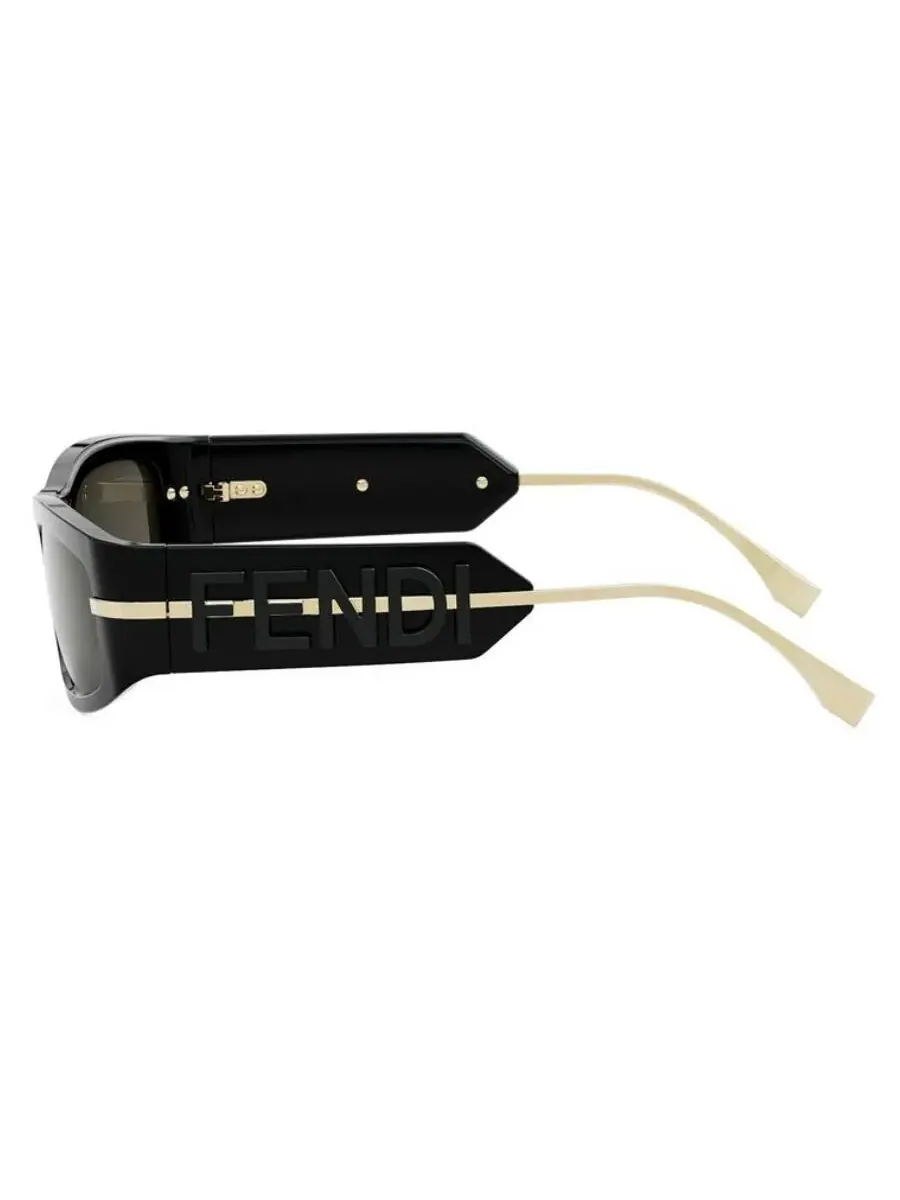 Женские солнцезащитные очки Fendi Smoke Wrap FE40120I 01A 57 — изображение 3 из 3, черный