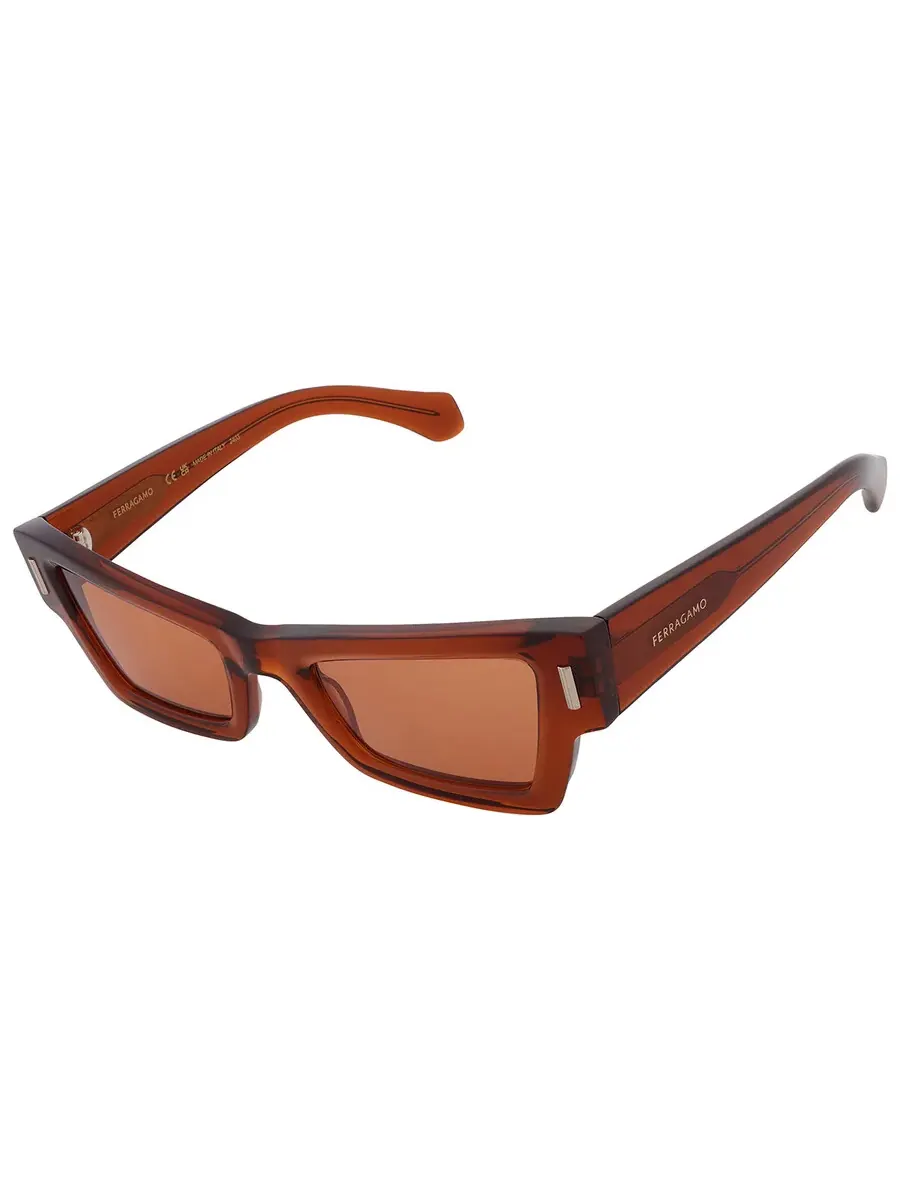 Очки солнцезащитные женские Ferragamo коричневые кошачий глаз SF2006S 232 53 — изображение 3 из 4, прозрачный коричневый