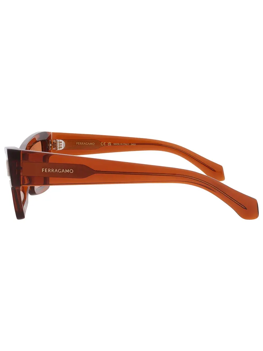 Очки солнцезащитные женские Ferragamo коричневые кошачий глаз SF2006S 232 53 — изображение 4 из 4, прозрачный коричневый