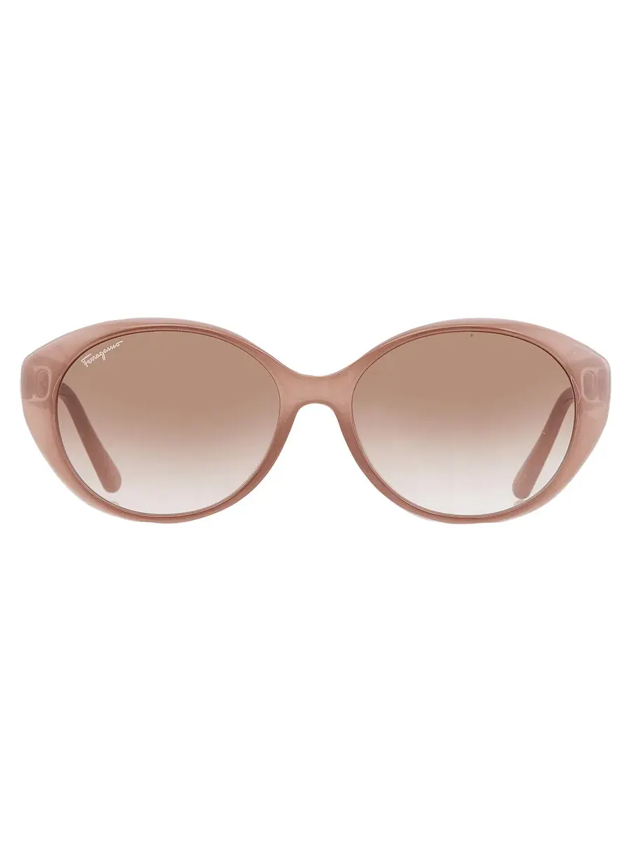 Женские солнцезащитные очки Ferragamo коричнево-градиентные овальные SF1074SLB 716 57 — изображение 1 из 4, коричневый
