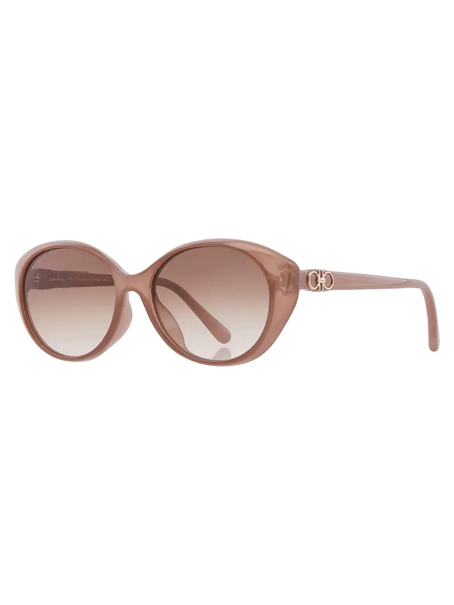 Женские солнцезащитные очки Ferragamo коричнево-градиентные овальные SF1074SLB 716 57 — изображение 2 из 4, коричневый