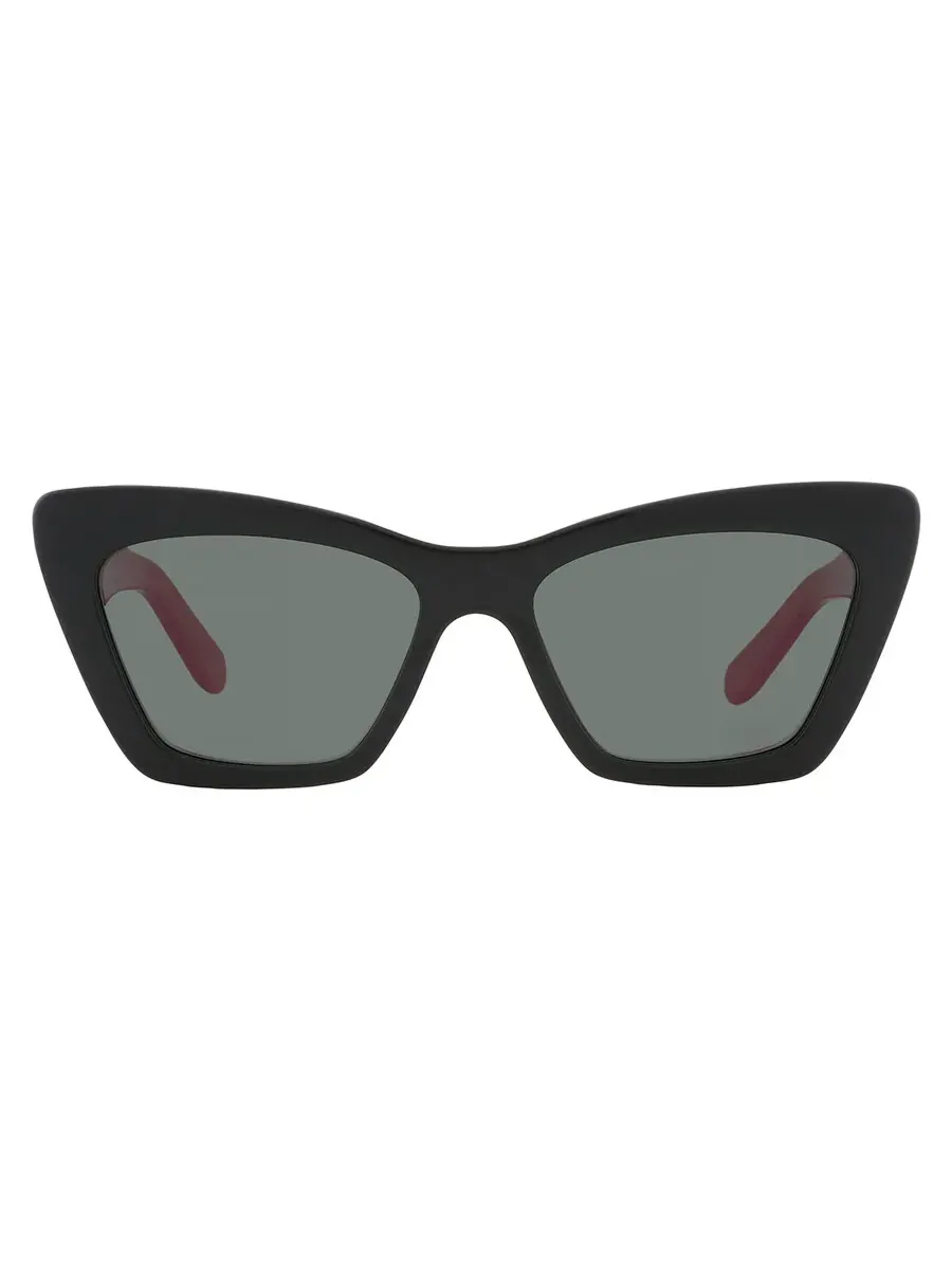 Женские солнцезащитные очки Ferragamo Green Cat Eye SF929S 304 55 — изображение 1 из 4, темный зеленый/розовый