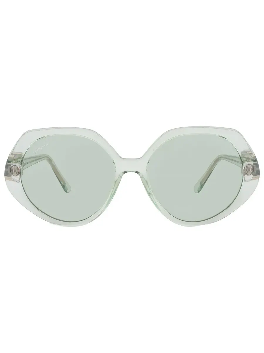 Женские солнцезащитные очки Ferragamo Green Geometric SF1084S 341 58 — изображение 1 из 4, прозрачный зеленый