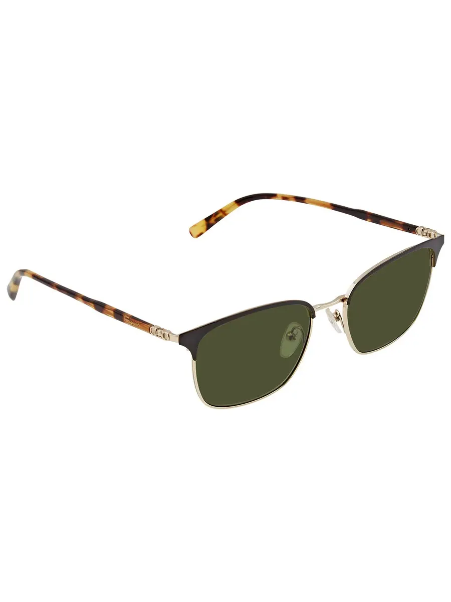 Мужские солнцезащитные очки Ferragamo Green Square SF180S 017 54 — изображение 2 из 3, черный/золотистый