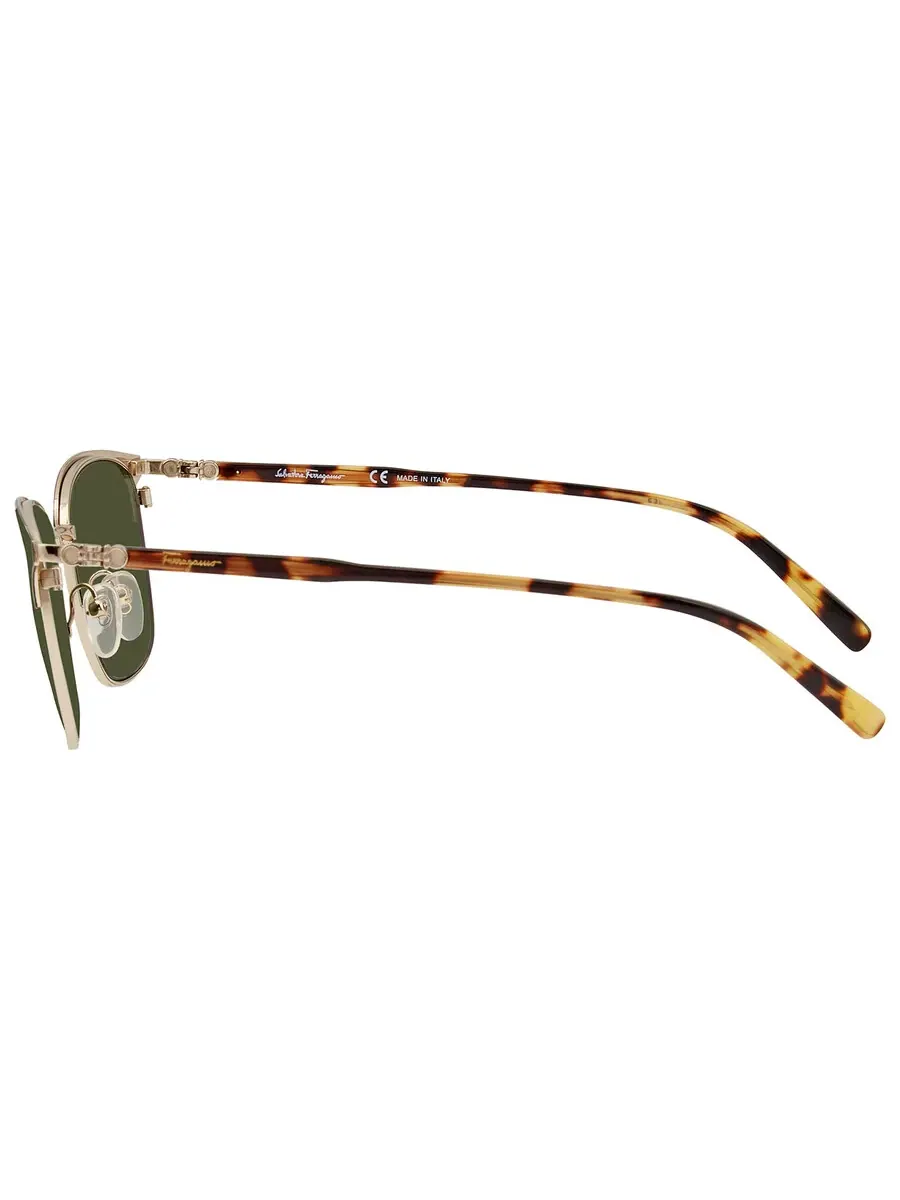 Мужские солнцезащитные очки Ferragamo Green Square SF180S 017 54 — изображение 3 из 3, черный/золотистый