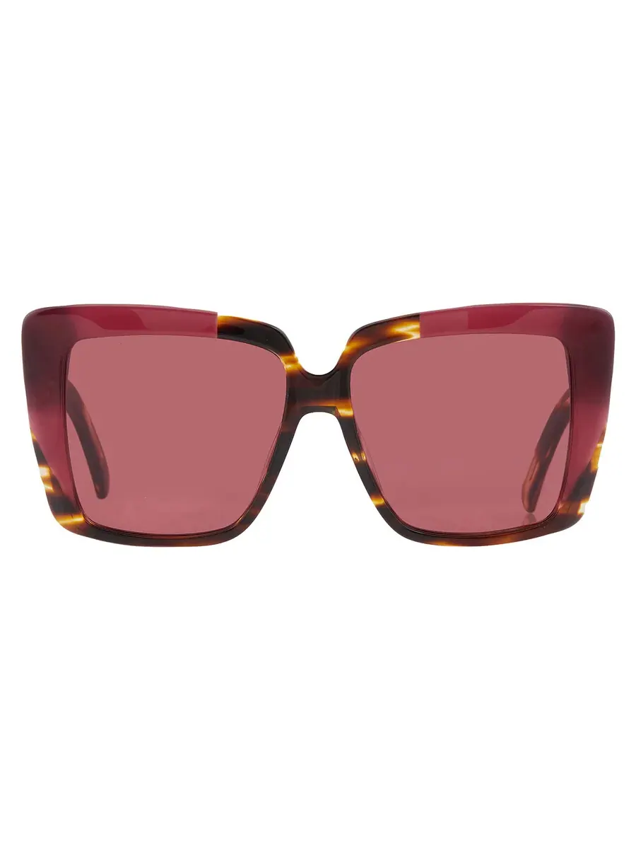 Женские солнцезащитные очки Ferragamo Red Square SF1060SN 215 55 — изображение 1 из 4, коричневый/фиолетовый