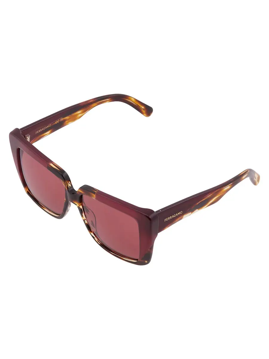 Женские солнцезащитные очки Ferragamo Red Square SF1060SN 215 55 — изображение 3 из 4, коричневый/фиолетовый