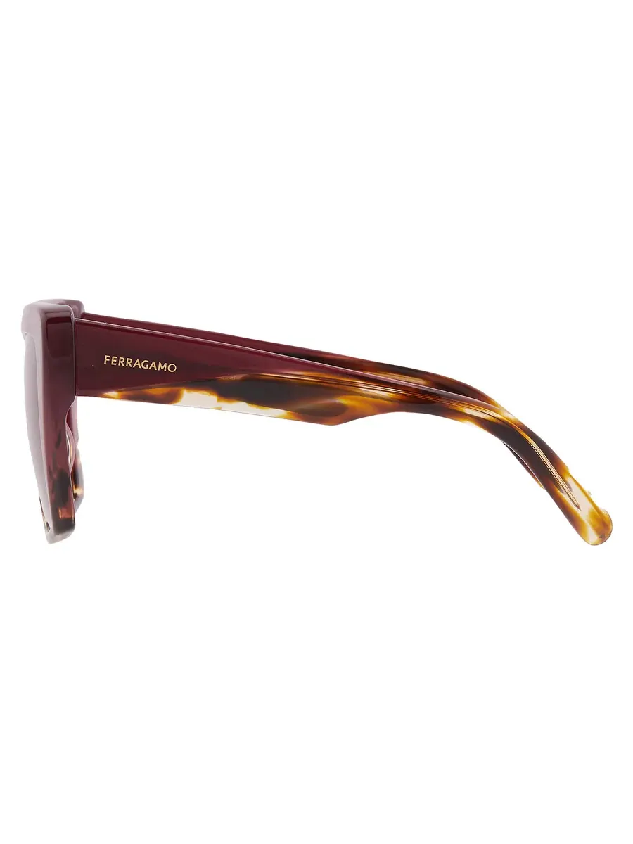 Женские солнцезащитные очки Ferragamo Red Square SF1060SN 215 55 — изображение 4 из 4, коричневый/фиолетовый
