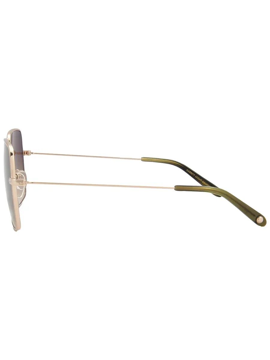 Солнцезащитные очки для женщин Garrett Leight MEADOW SUN Olive Gradient Square 4067 G-DGFR/OG 56 — изображение 4 из 5