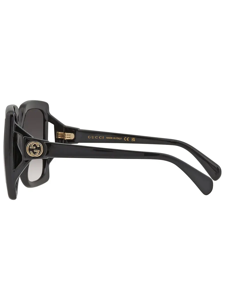 Очки для женщин Gucci серого градиента большого размера GG0876S 001 60 — изображение 4 из 5, черный