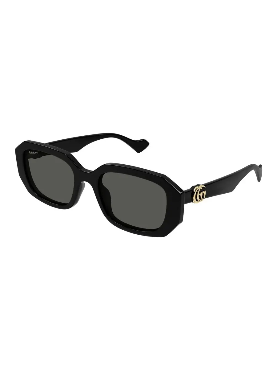 Женские солнцезащитные очки Gucci серого цвета с геометрическим дизайном GG1535S 001 54 — изображение 1 из 1, черный