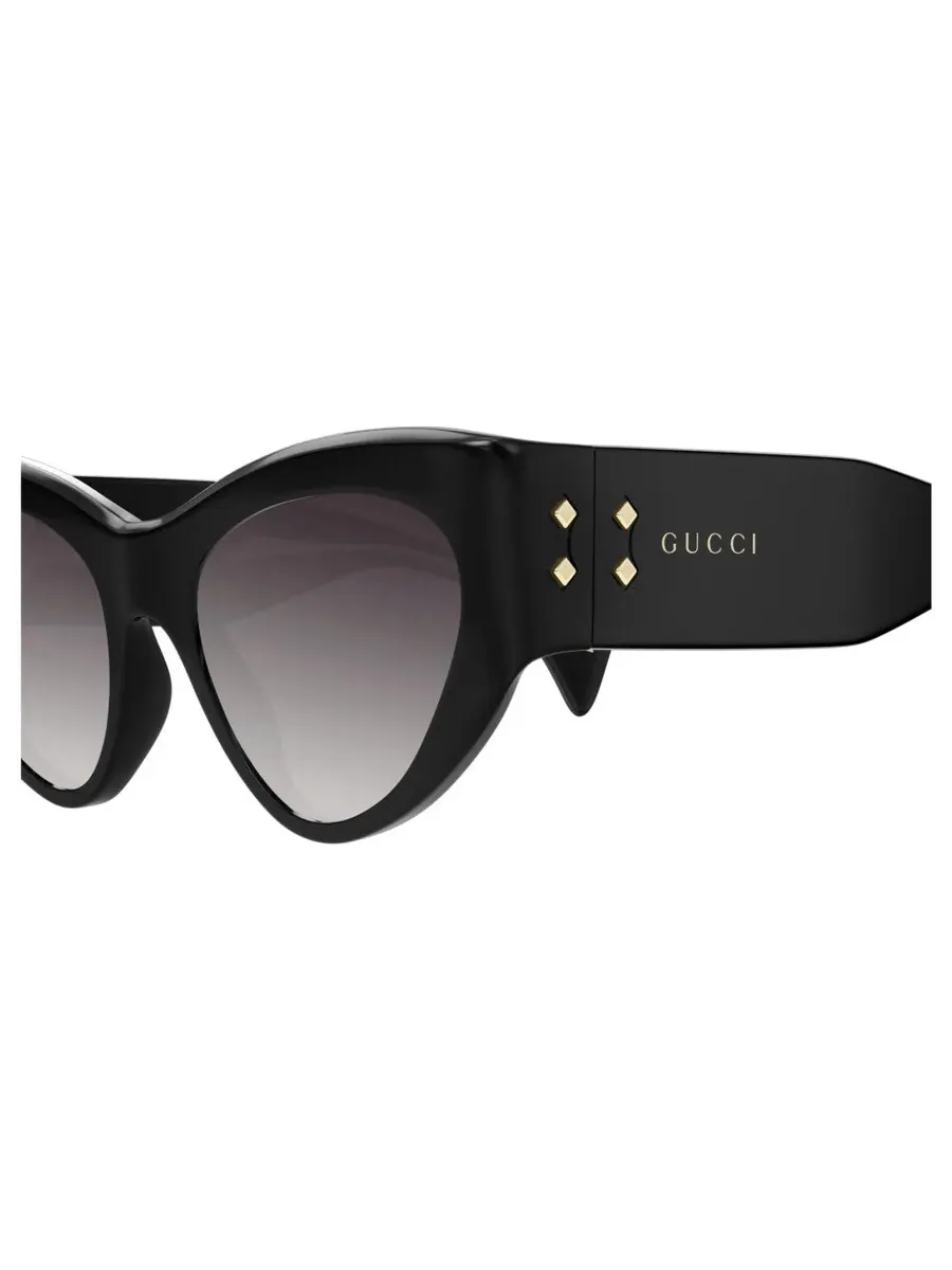 Очки солнцезащитные женские Gucci серого градиента в форме кошачьего глаза GG1704S 001 54 — изображение 3 из 4, черный