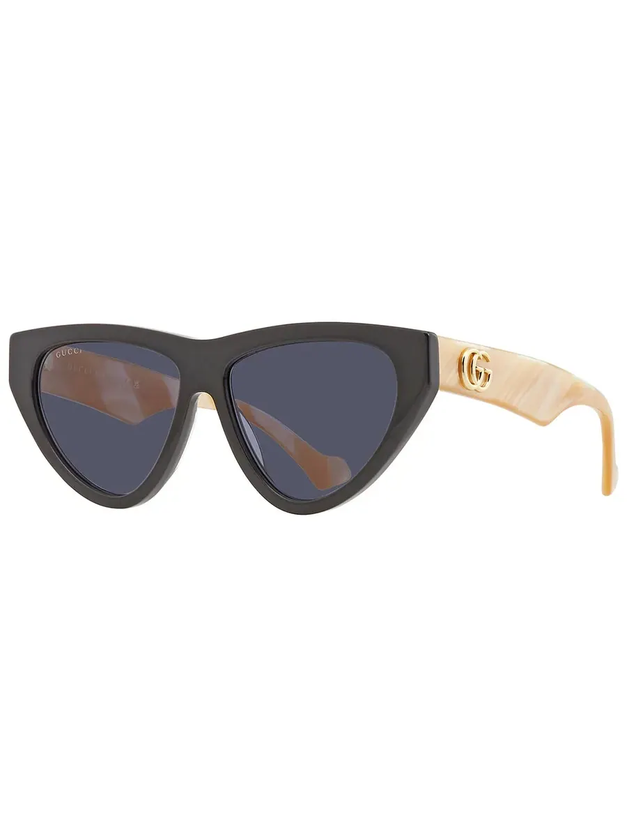 Женские солнцезащитные очки Gucci Blue Cat Eye GG1333S 004 58 — изображение 5 из 6, черный