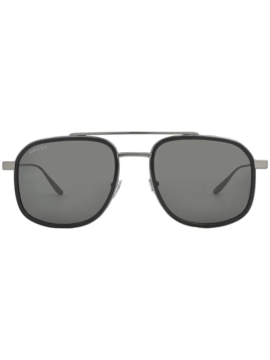 Мужские солнцезащитные очки Gucci Grey Navigator GG1310S 001 56 — изображение 1 из 6, серый