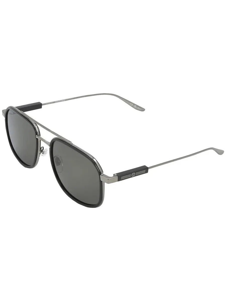 Мужские солнцезащитные очки Gucci Grey Navigator GG1310S 001 56 — изображение 4 из 6, серый