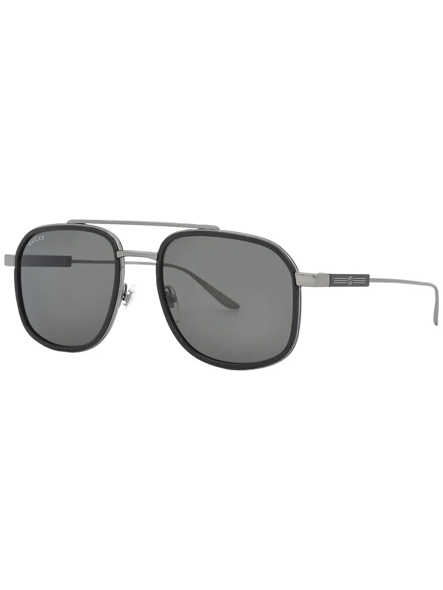Мужские солнцезащитные очки Gucci Grey Navigator GG1310S 001 56 — изображение 5 из 6, серый