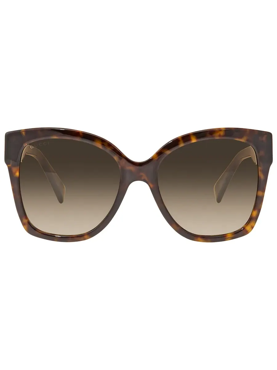 Очки солнцезащитные женские Gucci Brown Shaded Butterfly GG0459S 002 54 — изображение 1 из 5, коричневый