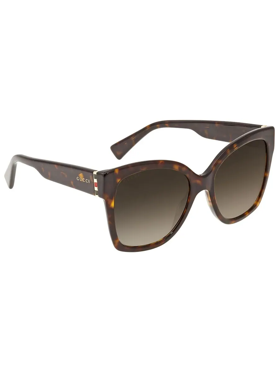 Очки солнцезащитные женские Gucci Brown Shaded Butterfly GG0459S 002 54 — изображение 3 из 5, коричневый