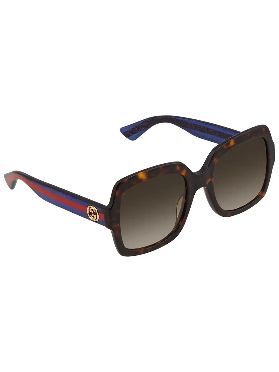 Женские солнцезащитные очки Gucci Brown Square GG0036SN 004 54 — изображение 3 из 5, синий