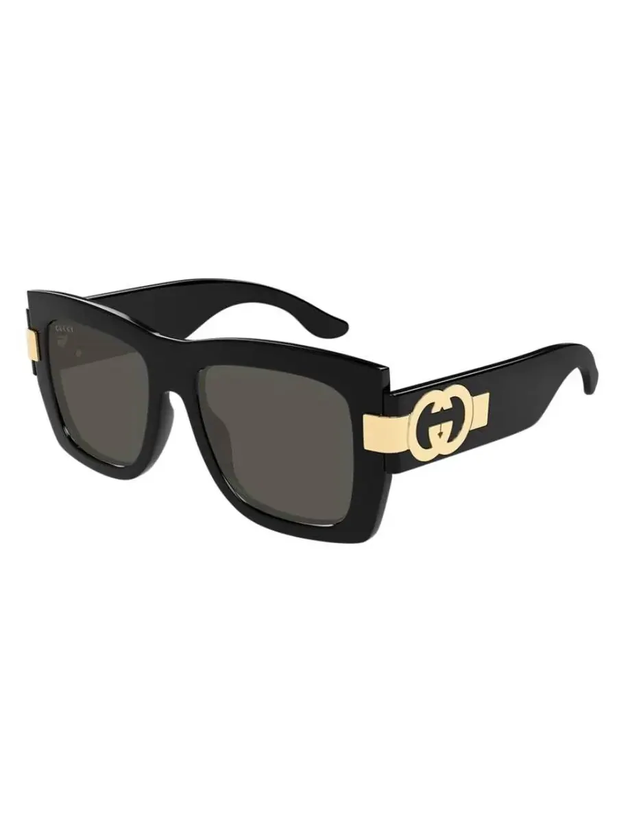 Женские солнцезащитные очки Gucci Grey Square GG1688S 001 54 — изображение 2 из 4, черный