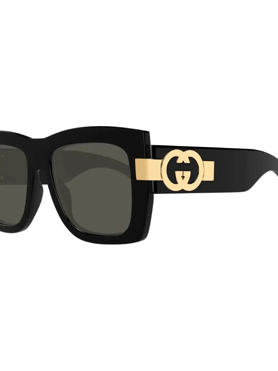 Женские солнцезащитные очки Gucci Grey Square GG1688S 001 54 — изображение 3 из 4, черный