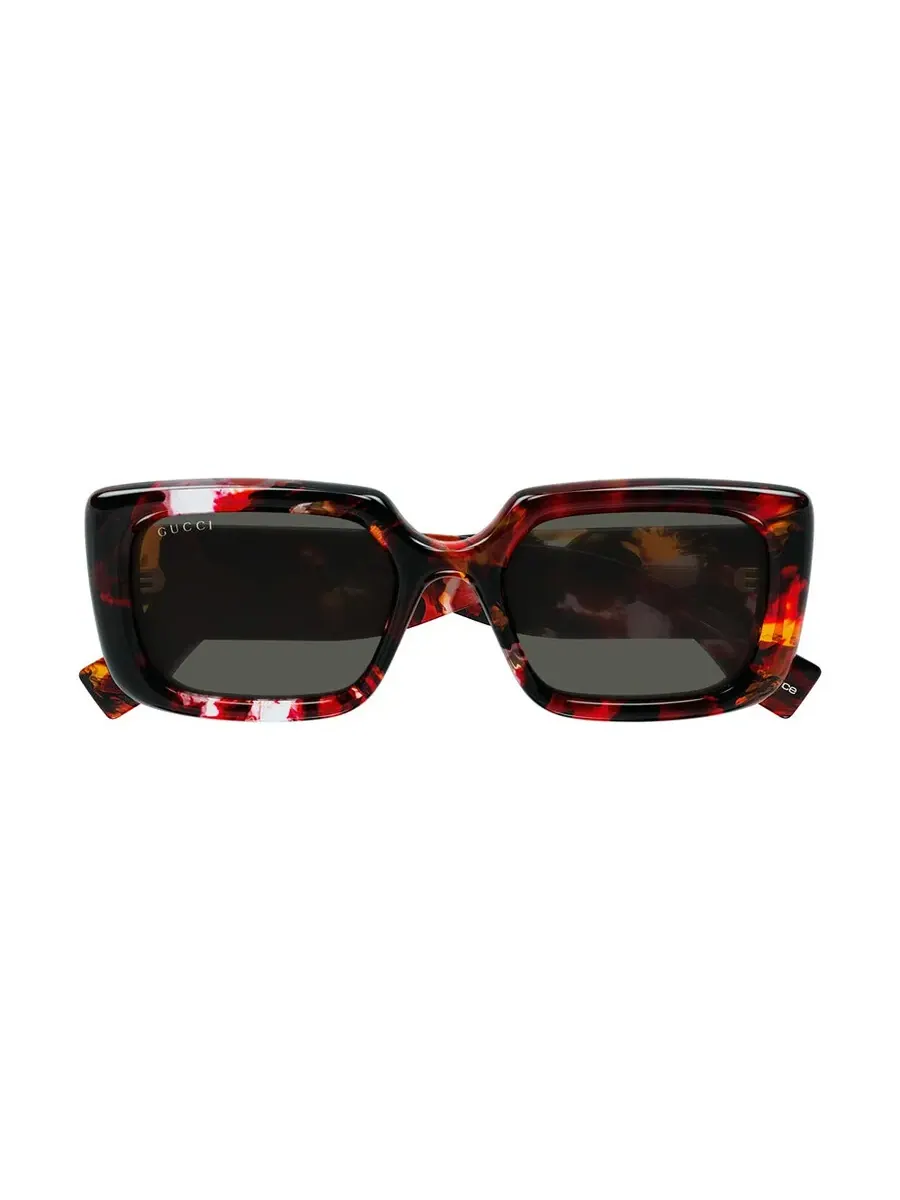 Женские солнцезащитные очки Gucci серого цвета прямоугольной формы GG1906S 001 53 — изображение 1 из 4, бордовый