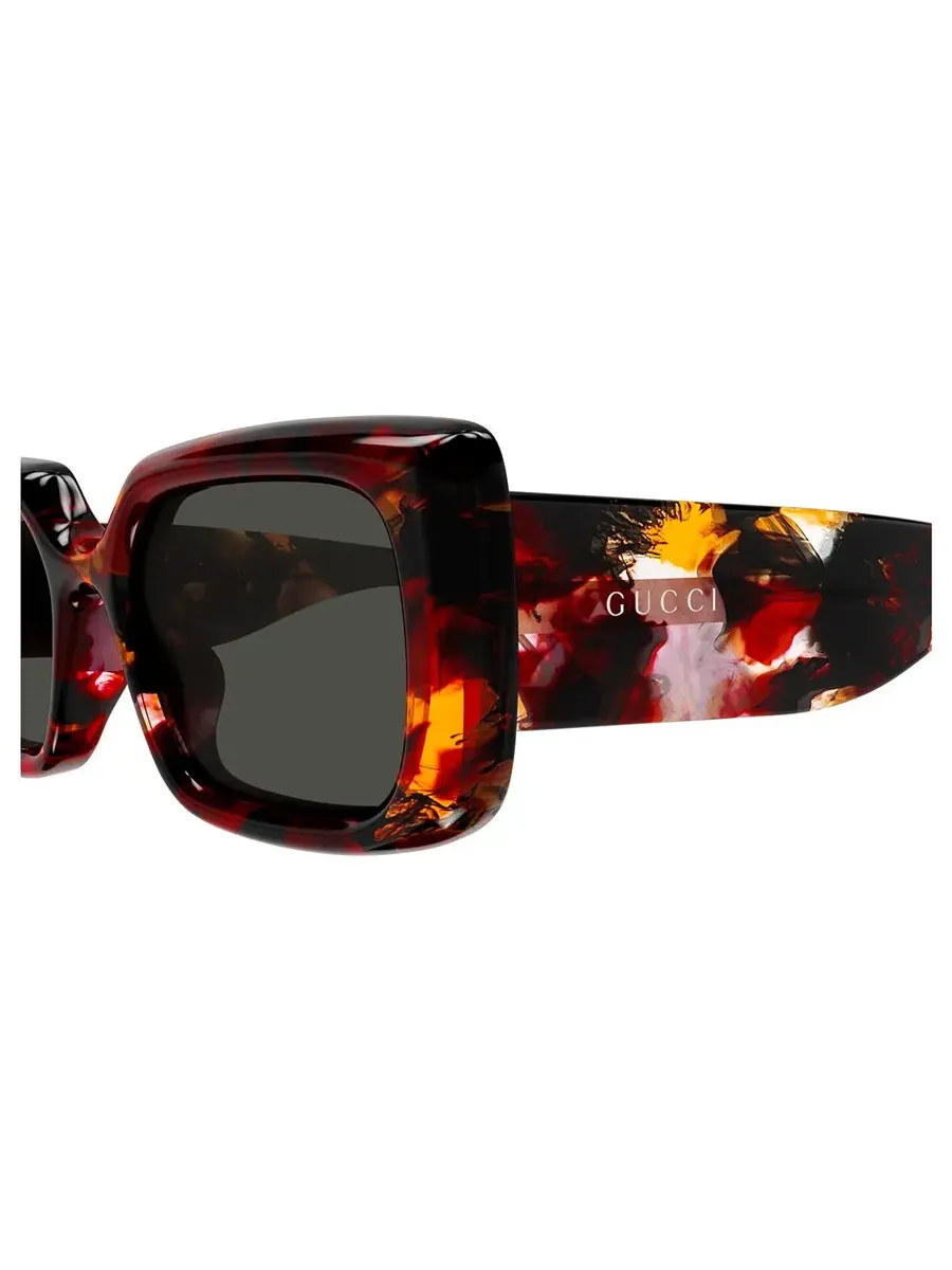 Женские солнцезащитные очки Gucci серого цвета прямоугольной формы GG1906S 001 53 — изображение 3 из 4, бордовый