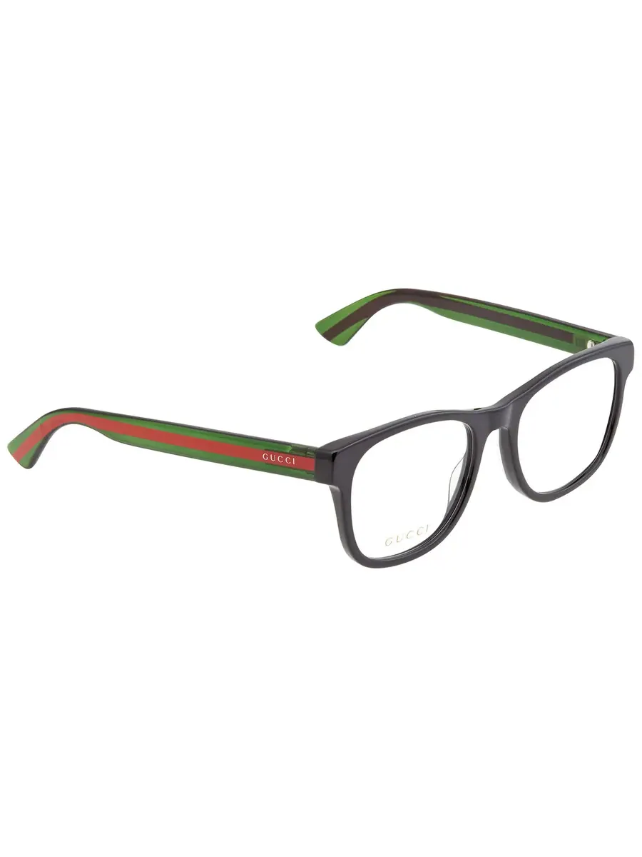 Мужские очки Gucci Demo Square GG0004ON 002 53 — изображение 2 из 3, черный/зеленый/красный