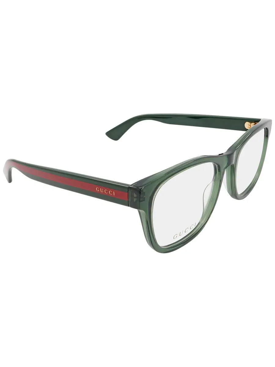 Мужские очки Gucci Demo Square GG0004ON 011 53 — изображение 2 из 4, зеленый прозрачный