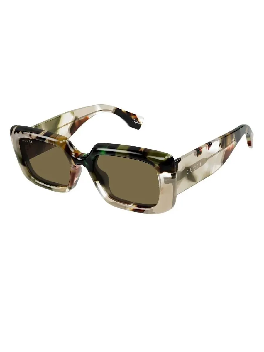 Очки солнцезащитные женские Gucci Khaki прямоугольной формы GG1906S 002 53 — изображение 2 из 4, зеленый
