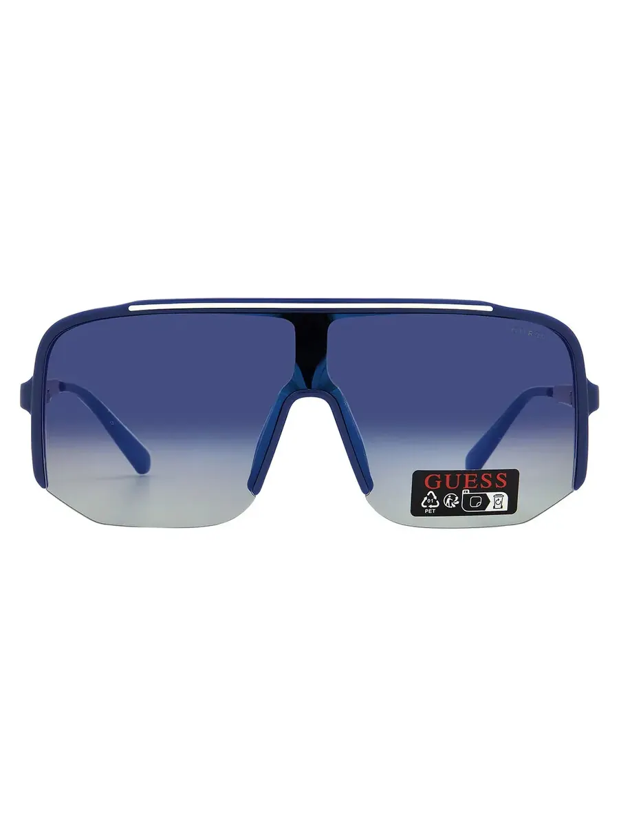 Солнцезащитные очки мужские Guess Factory Smoke Mirror Shield GO00054 90C 00 — изображение 1 из 4, синий