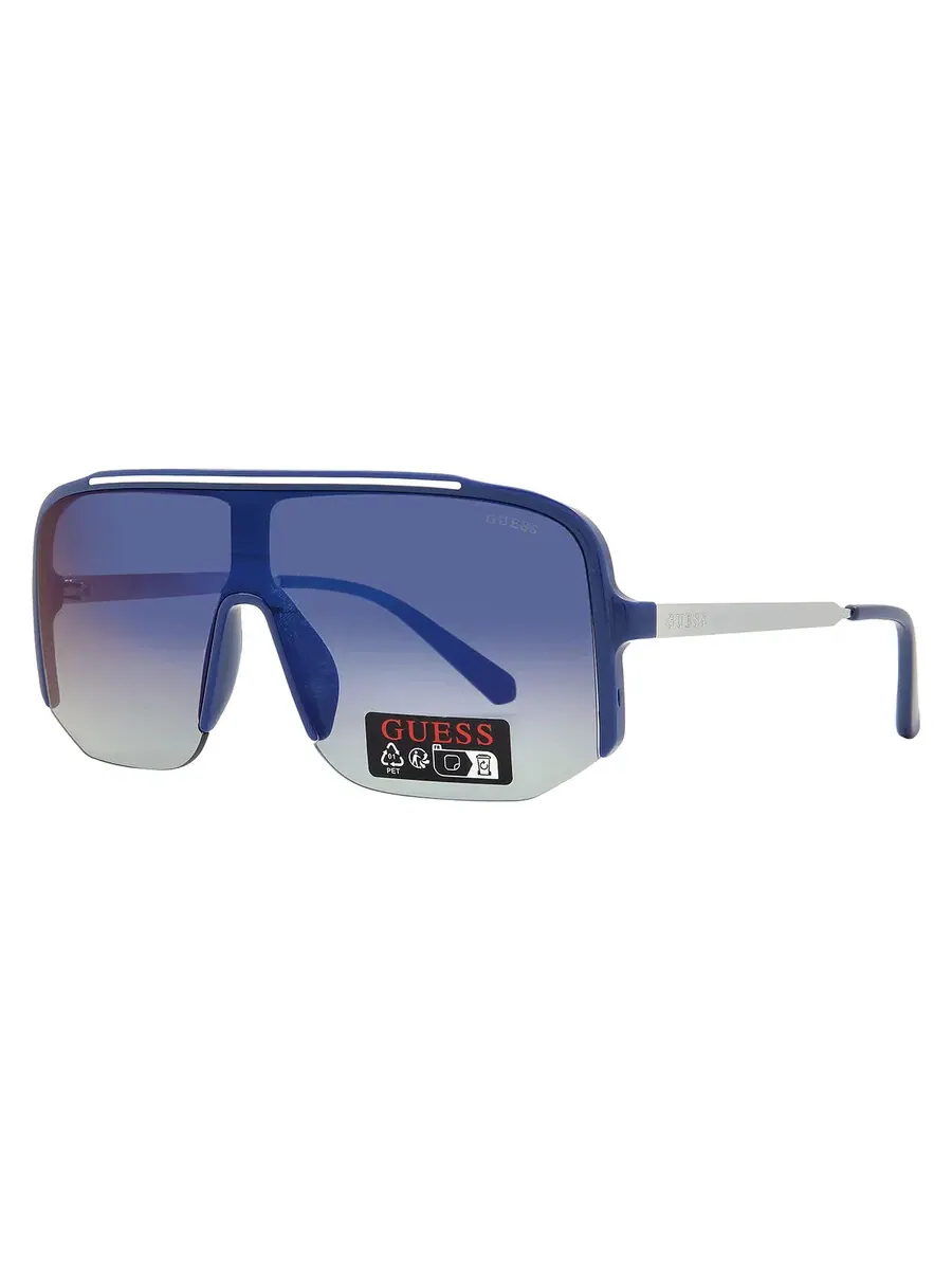 Солнцезащитные очки мужские Guess Factory Smoke Mirror Shield GO00054 90C 00 — изображение 2 из 4, синий