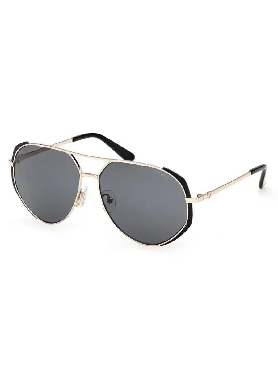 Очки для женщин Guess Smoke Pilot GU00219 02A 59 — изображение 2 из 3, черный золотистый