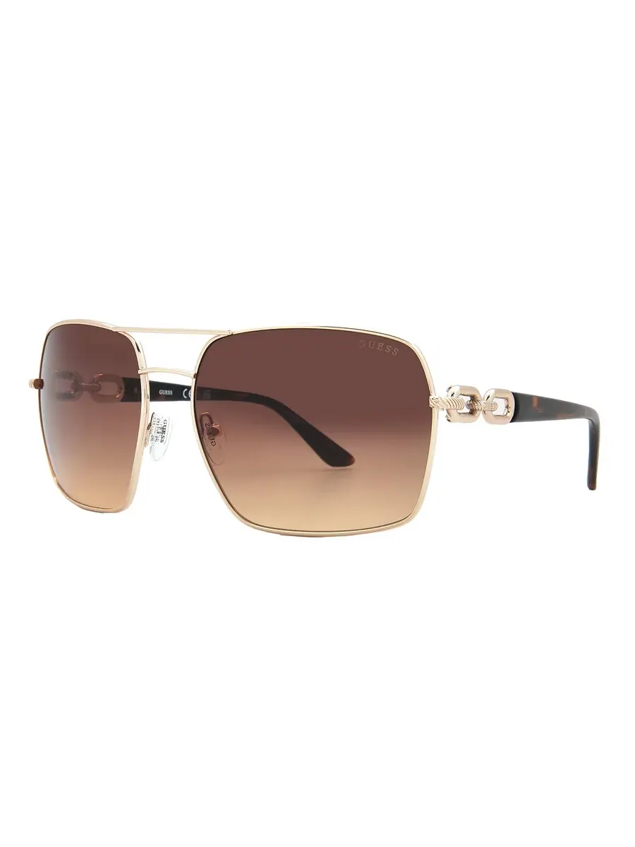 Женские солнцезащитные очки Guess Brown Gradient Navigator GU00159 33F 63 — изображение 2 из 4, бледный золотистый