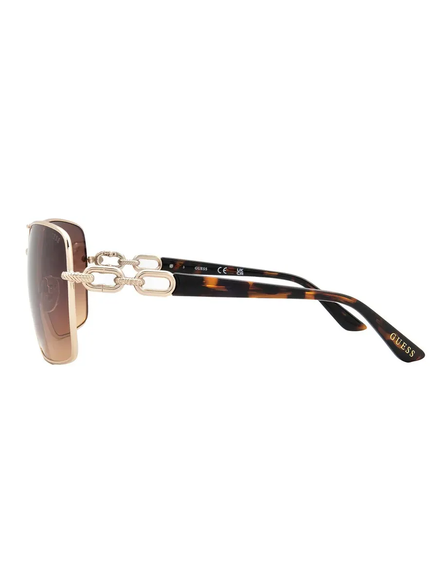 Женские солнцезащитные очки Guess Brown Gradient Navigator GU00159 33F 63 — изображение 3 из 4, бледный золотистый