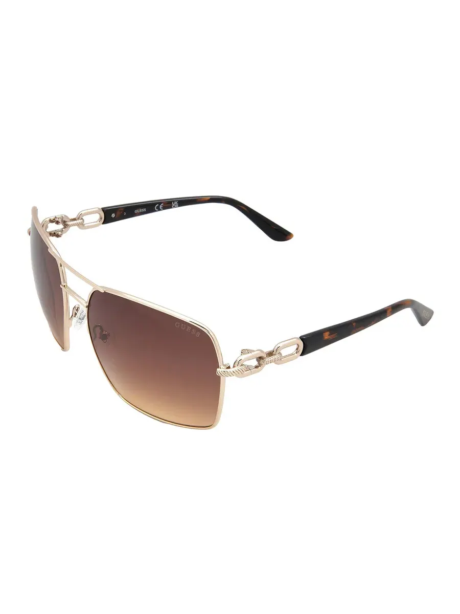 Женские солнцезащитные очки Guess Brown Gradient Navigator GU00159 33F 63 — изображение 4 из 4, бледный золотистый
