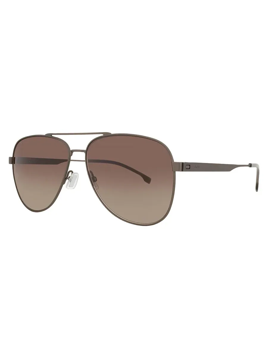 Мужские солнцезащитные очки Hugo Boss Brown Gradient Pilot BOSS 1641/S 0R80/HA 60 — изображение 2 из 5, серый
