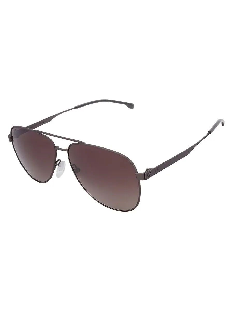 Мужские солнцезащитные очки Hugo Boss Brown Gradient Pilot BOSS 1641/S 0R80/HA 60 — изображение 3 из 5, серый