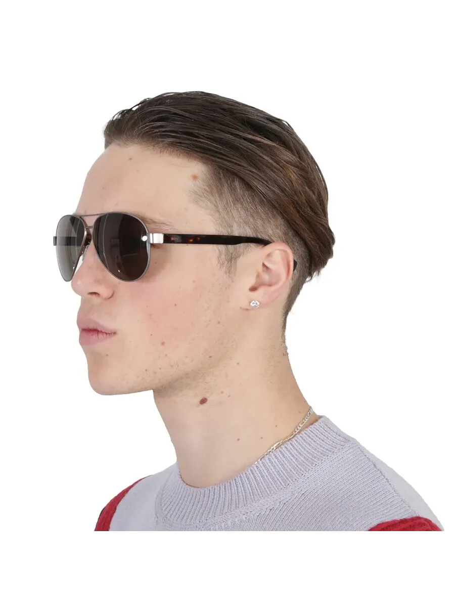 Солнцезащитные очки мужские Hugo Boss Brown Pilot BOSS 1560/O/S 0R81/70 63 — изображение 2 из 6, серый