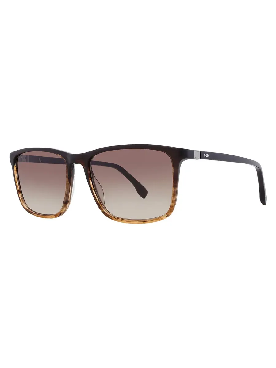 Солнцезащитные очки мужские Hugo Boss Brown Shaded Square BOSS 1434/S 0EX4/HA 56 — изображение 2 из 5, коричневый